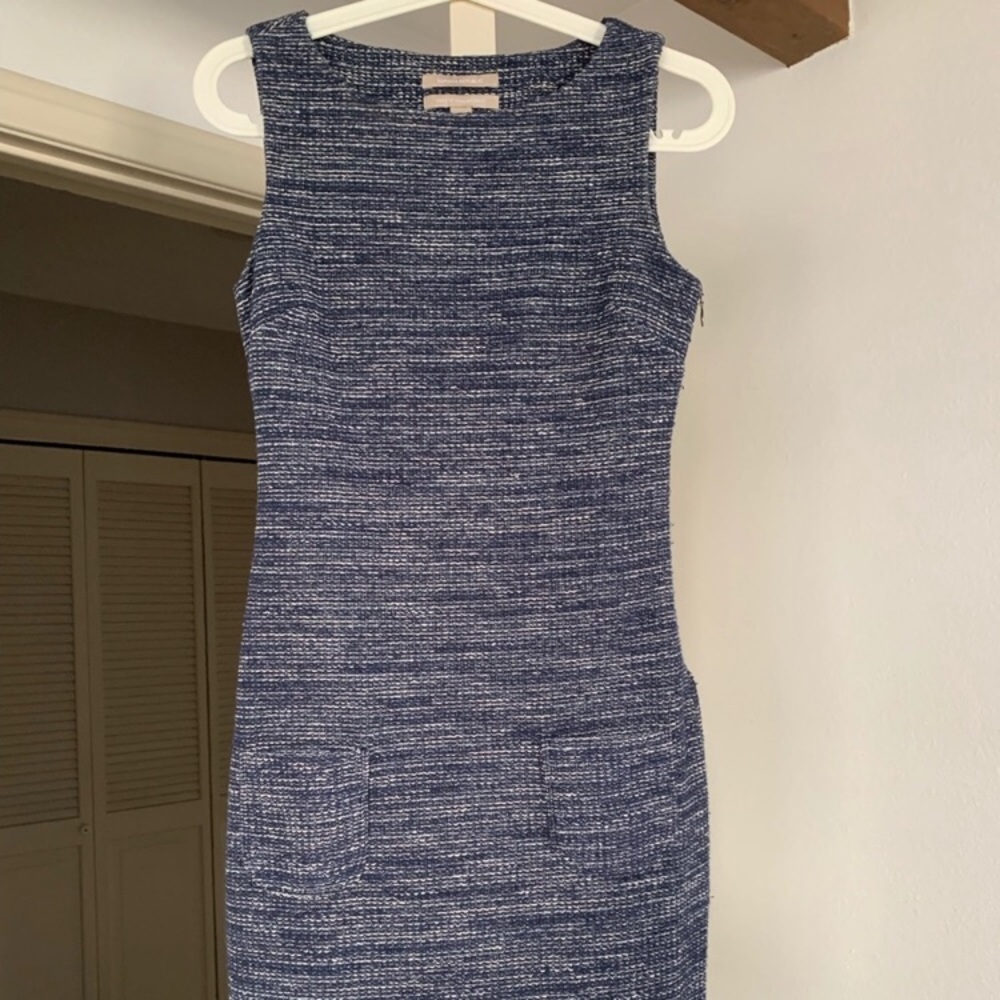 Banana Republic Navy Tweed Sheath Dress